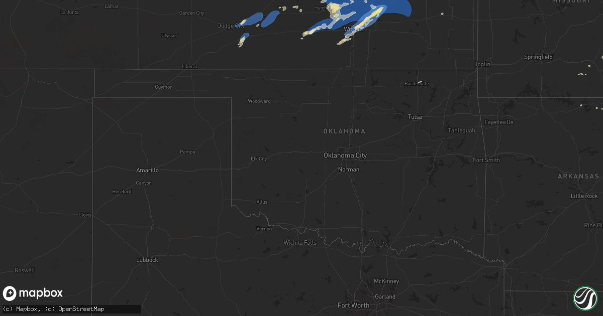 Hail map in Oklahoma on September 20, 2024