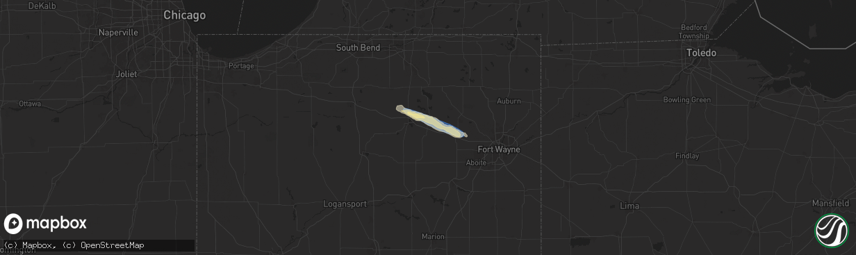 Hail map in Pierceton, IN on September 20, 2024