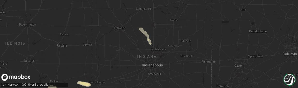 Hail map in Sheridan, IN on September 20, 2024