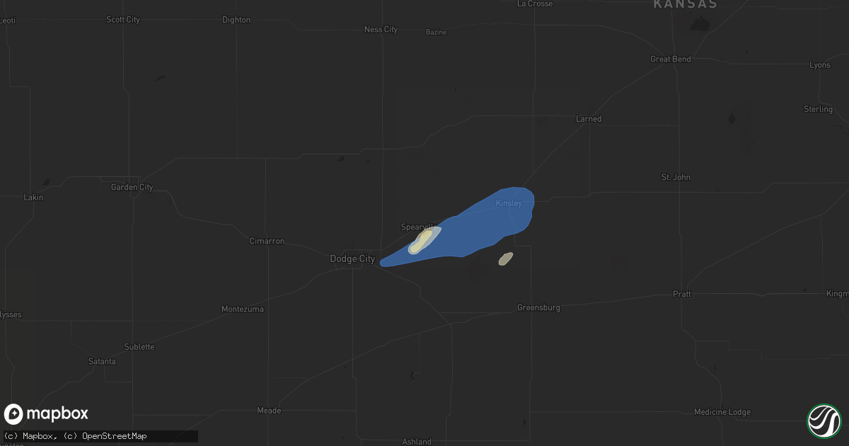 Hail map in Spearville, KS on September 20, 2024