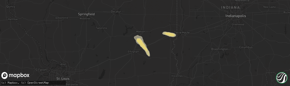 Hail map in Toledo, IL on September 20, 2024