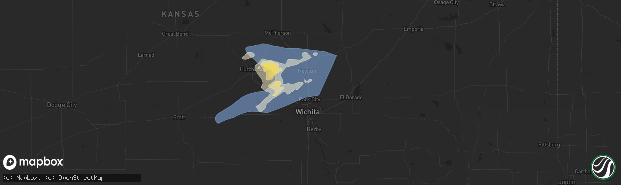 Hail map in Valley Center, KS on September 20, 2024