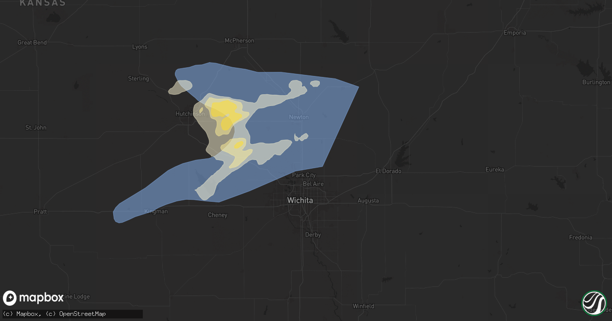 Hail map in Valley Center, KS on September 20, 2024