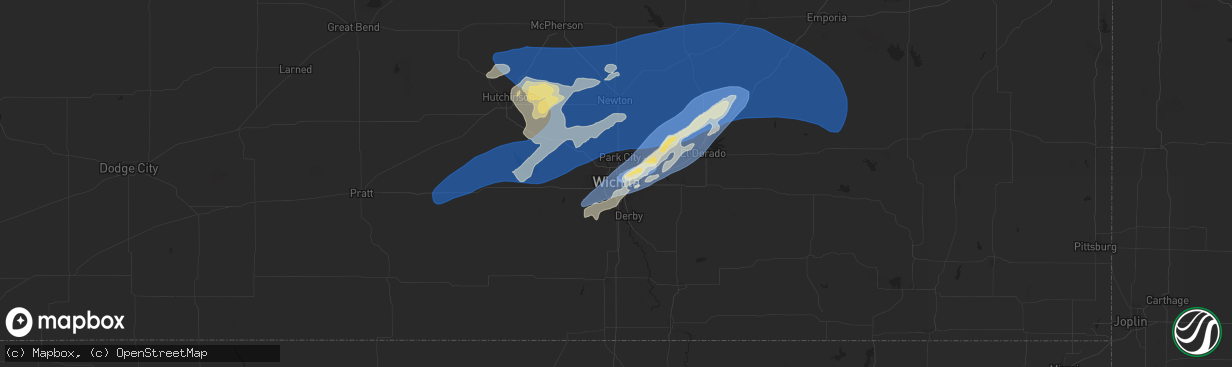 Hail map in Wichita, KS on September 20, 2024