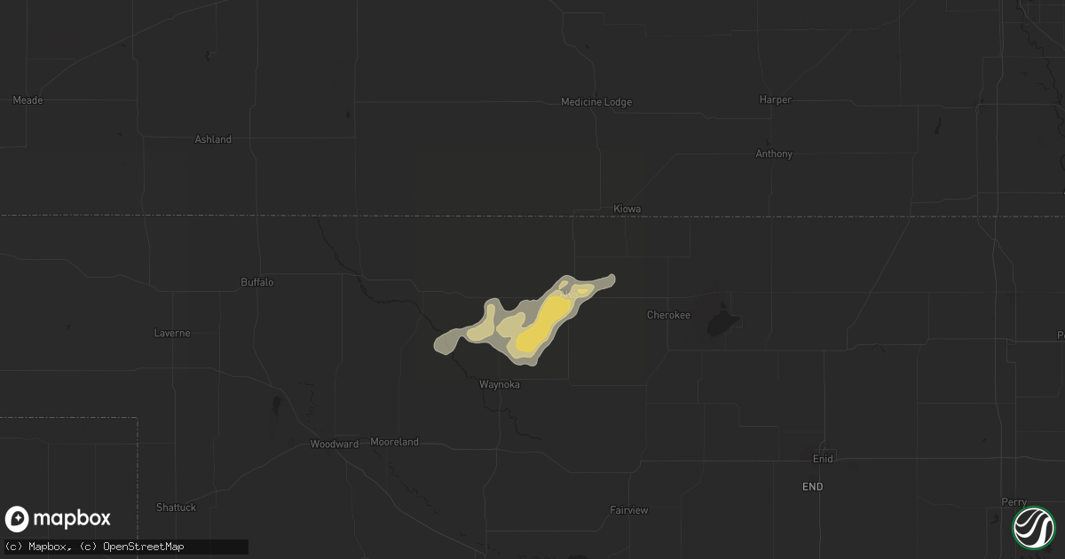 Hail map in Alva, OK on September 20, 2025