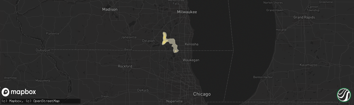 Hail map in Antioch, IL on September 20, 2025