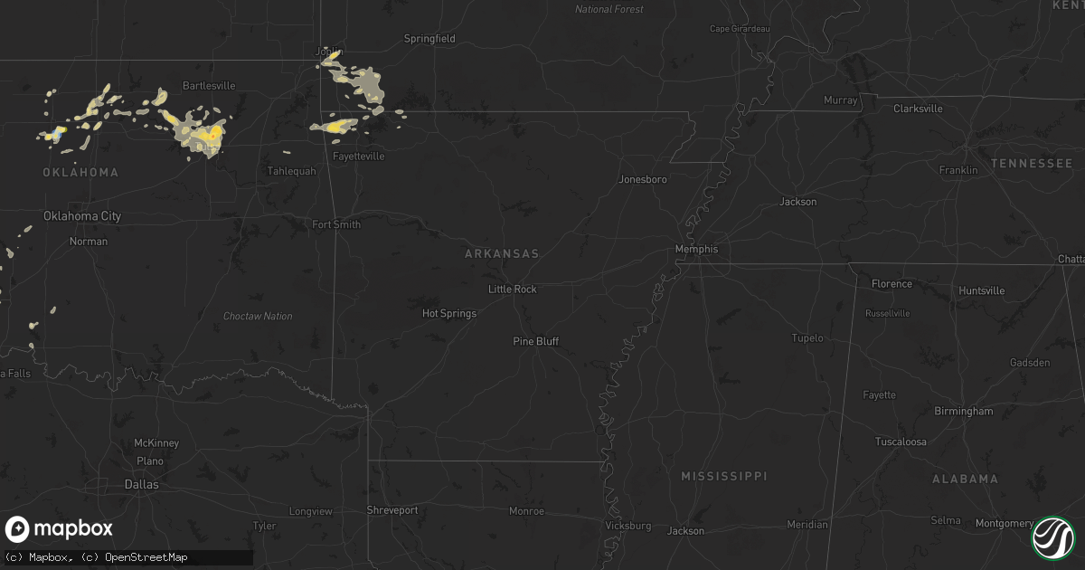 Hail map in Arkansas on September 20, 2025