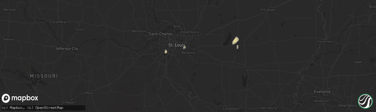 Hail map in Belleville, IL on September 20, 2025