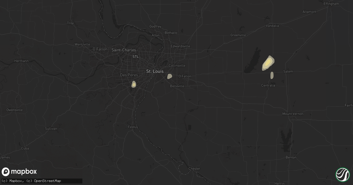 Hail map in Belleville, IL on September 20, 2025