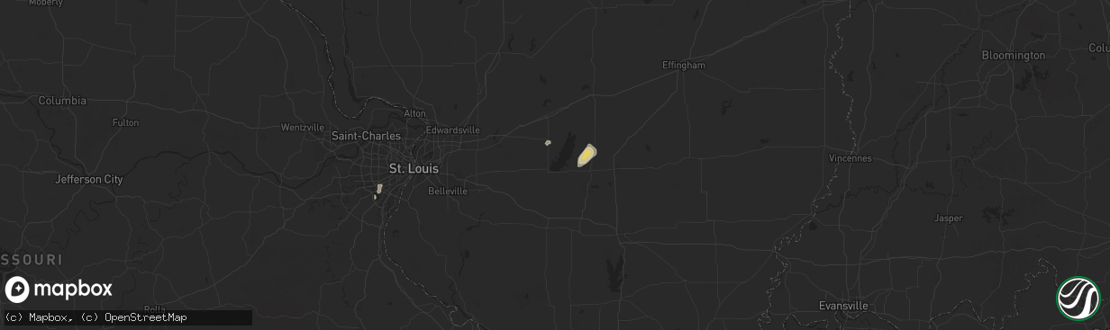 Hail map in Carlyle, IL on September 20, 2025