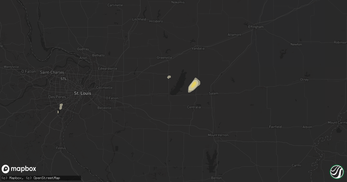 Hail map in Carlyle, IL on September 20, 2025