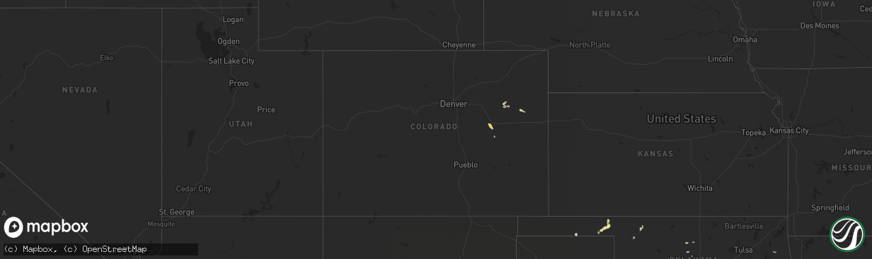 Hail map in Colorado on September 20, 2025