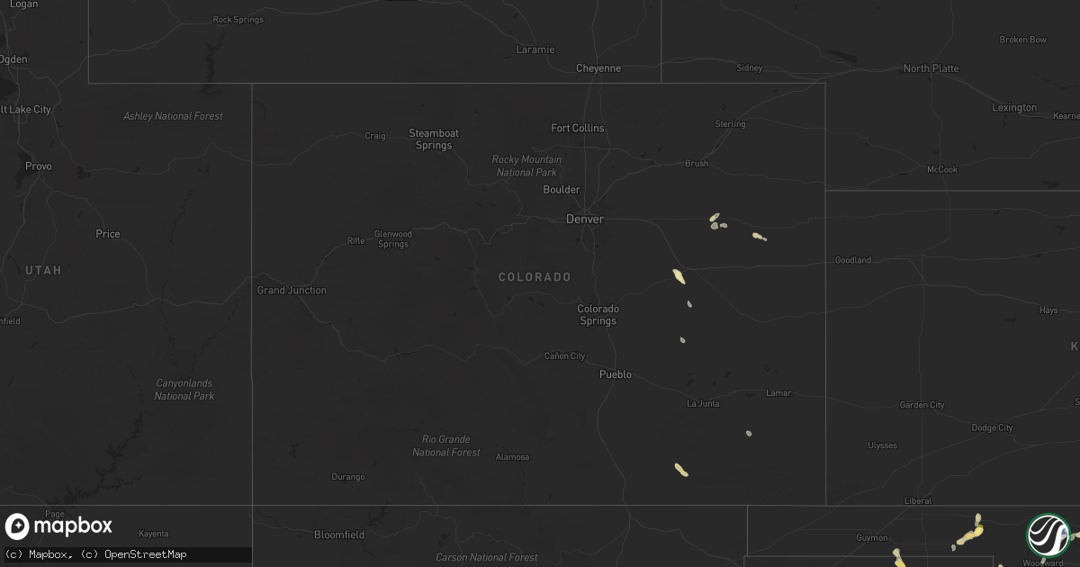 Hail map in Colorado on September 20, 2025