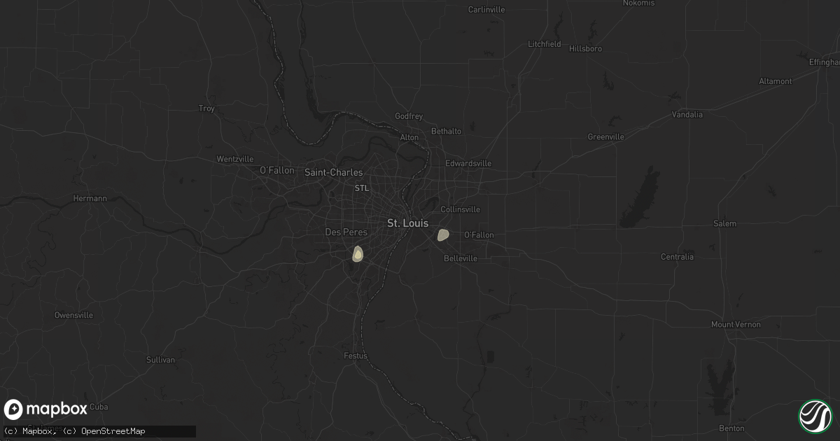 Hail map in East Saint Louis, IL on September 20, 2025