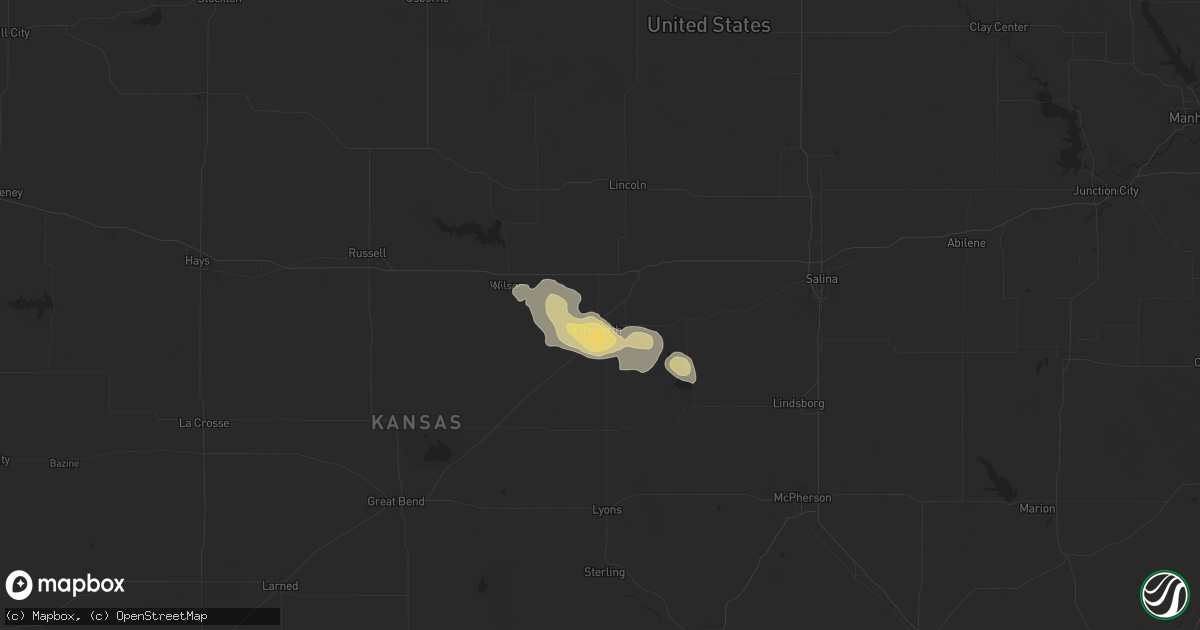Hail map in Ellsworth, KS on September 20, 2025