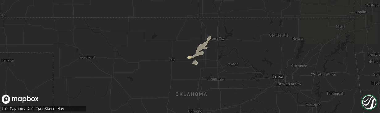 Hail map in Garber, OK on September 20, 2025