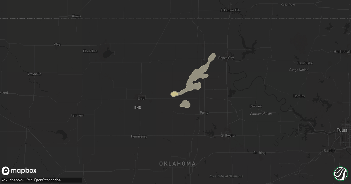 Hail map in Garber, OK on September 20, 2025
