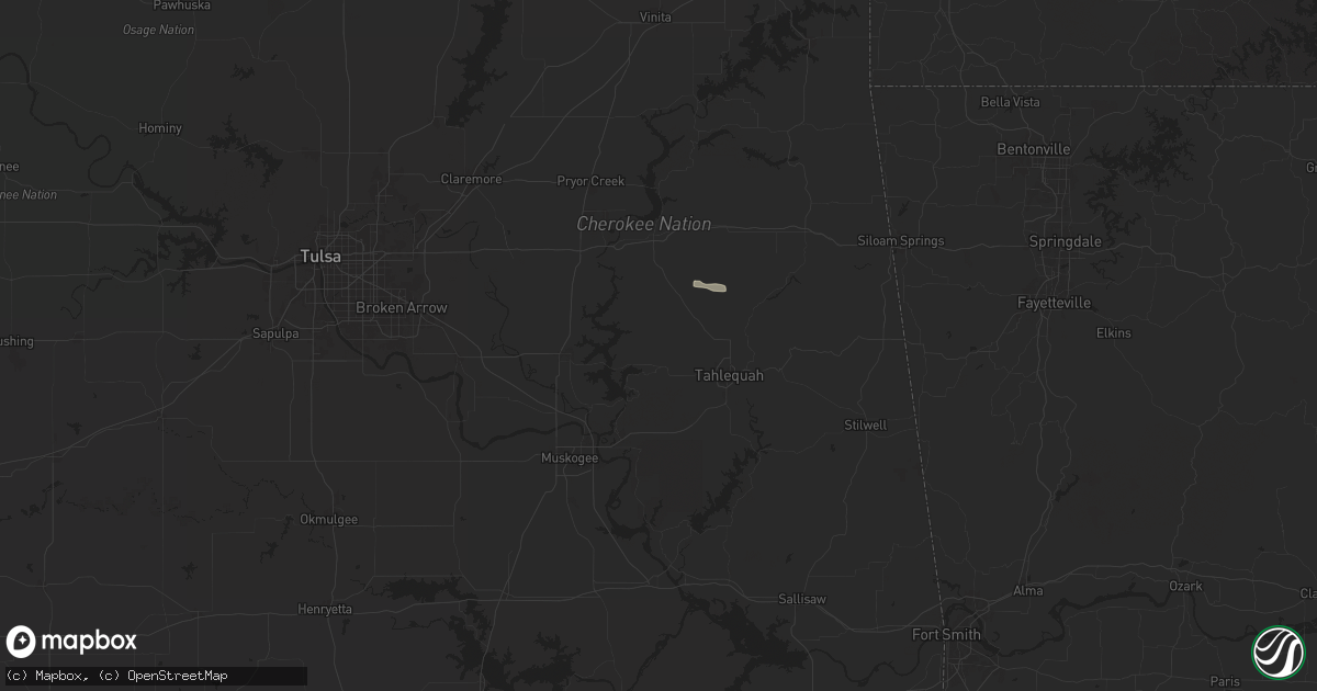 Hail map in Hulbert, OK on September 20, 2025