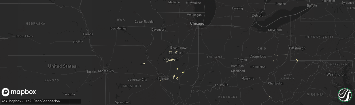 Hail map in Illinois on September 20, 2025