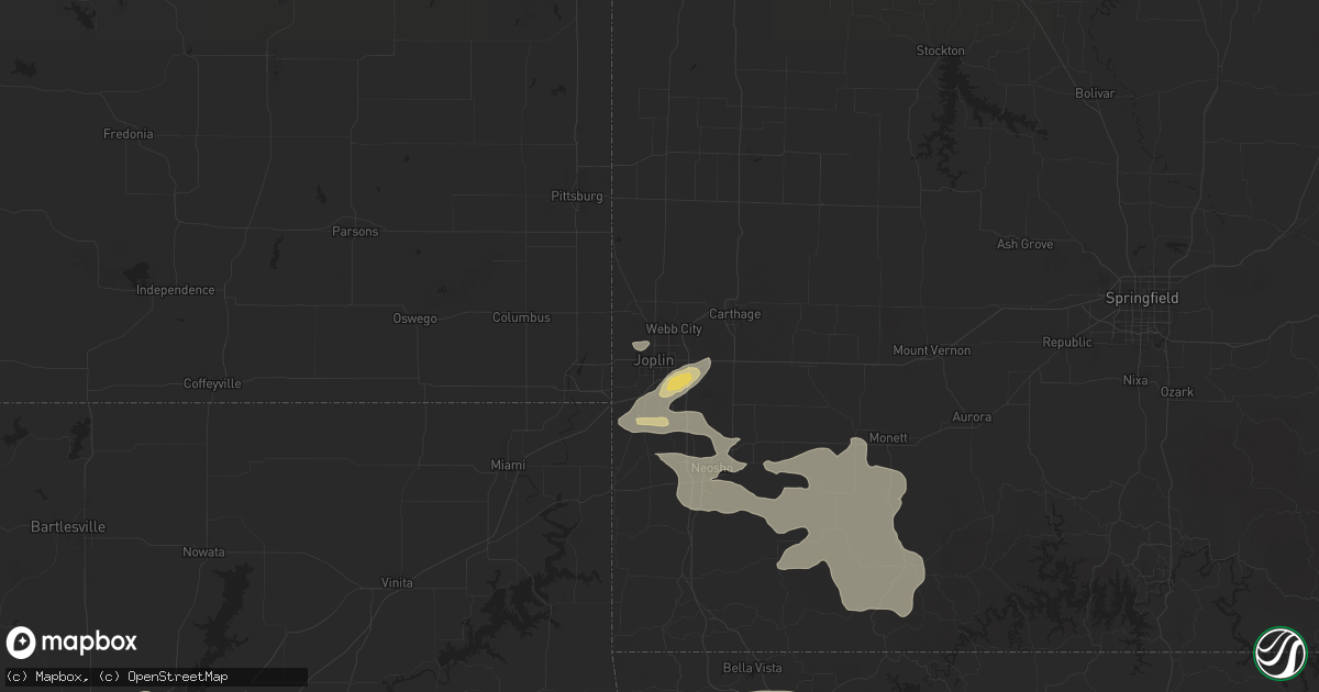 Hail map in Joplin, MO on September 20, 2025