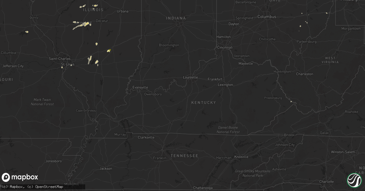 Hail map in Kentucky on September 20, 2025