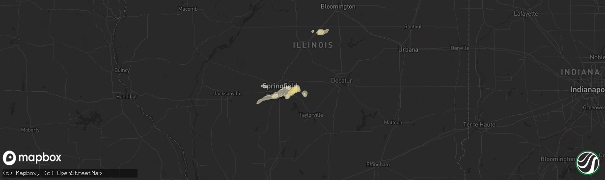 Hail map in Mechanicsburg, IL on September 20, 2025