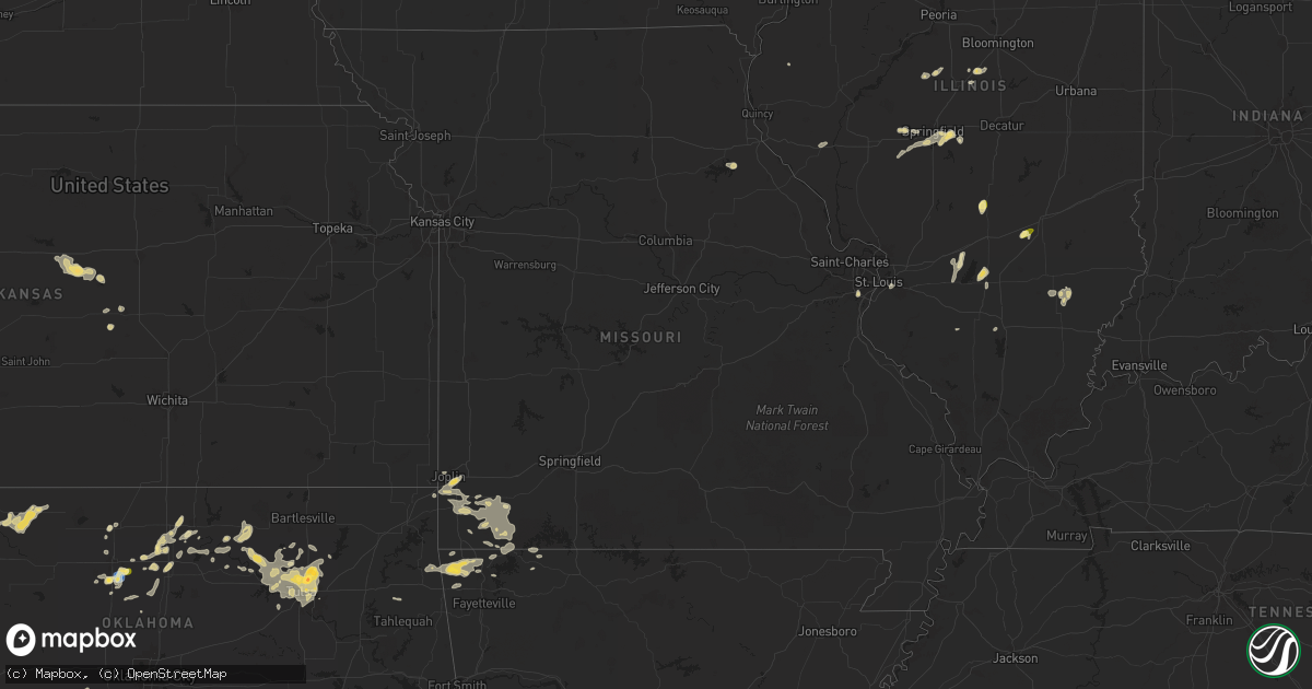 Hail map in Missouri on September 20, 2025