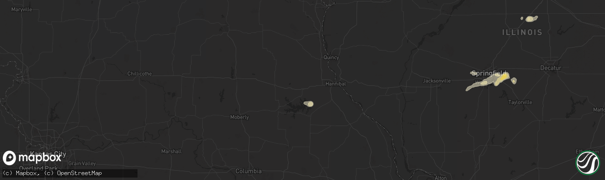 Hail map in Monroe City, MO on September 20, 2025