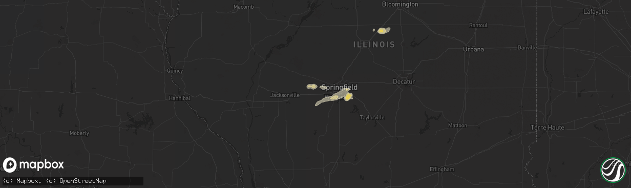 Hail map in New Berlin, IL on September 20, 2025