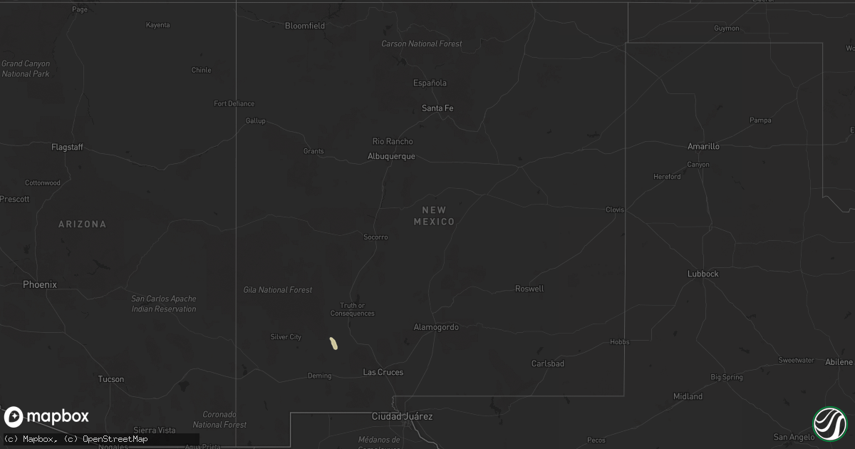 Hail map in New Mexico on September 20, 2025