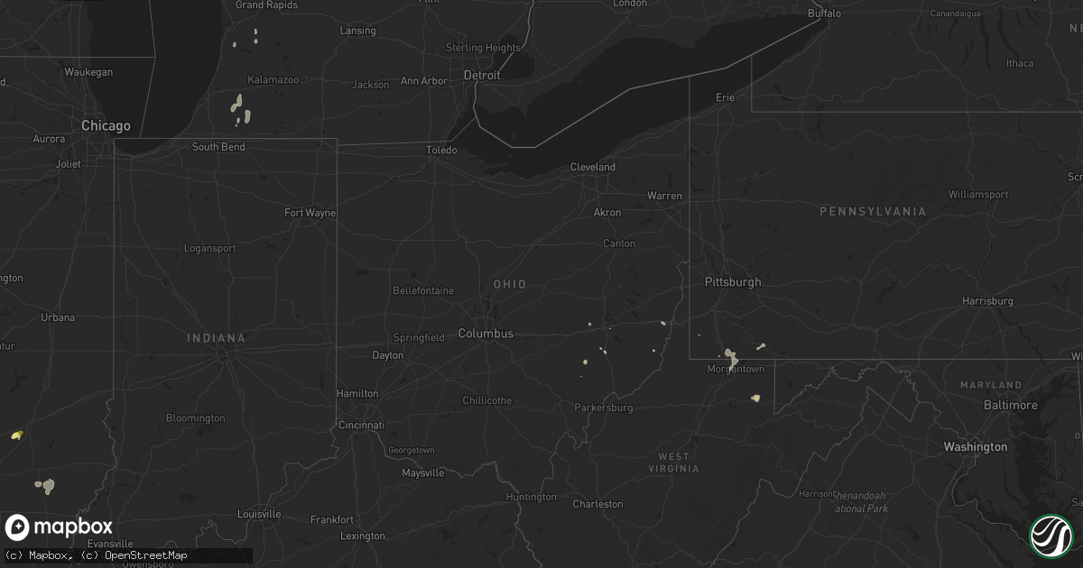 Hail map in Ohio on September 20, 2025
