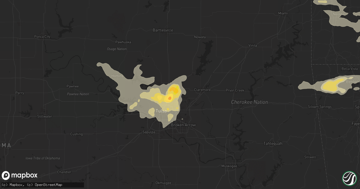 Hail map in Owasso, OK on September 20, 2025