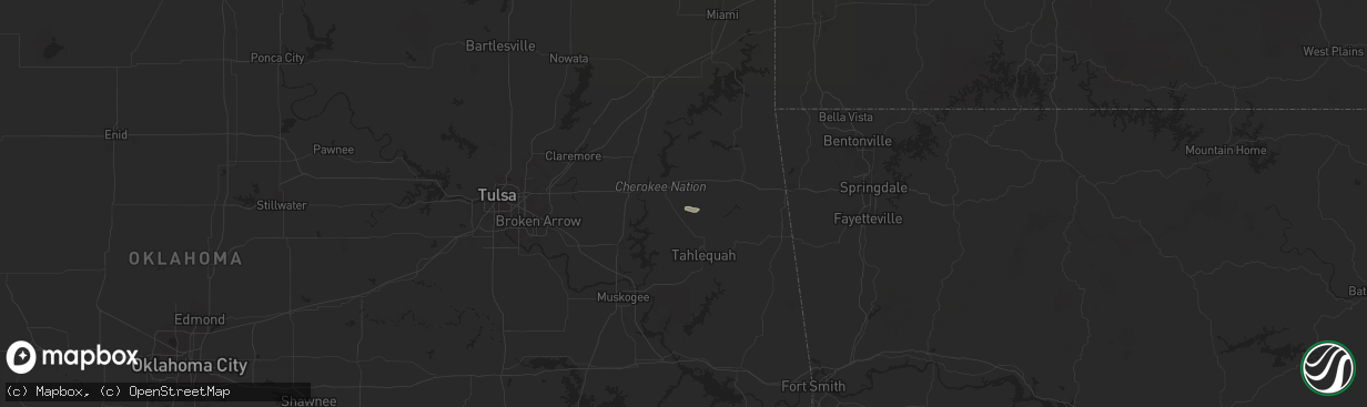 Hail map in Peggs, OK on September 20, 2025