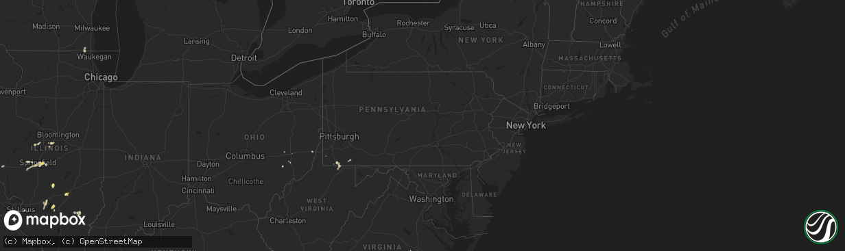 Hail map in Pennsylvania on September 20, 2025
