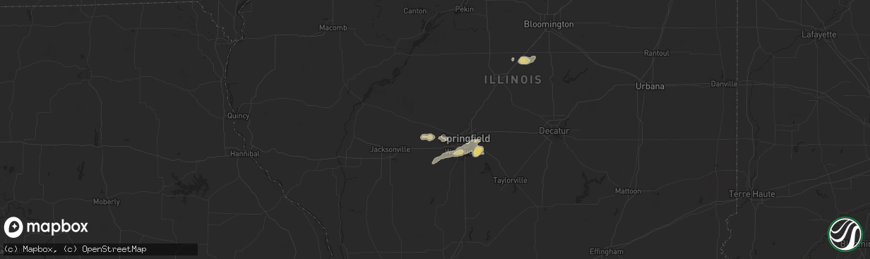 Hail map in Pleasant Plains, IL on September 20, 2025