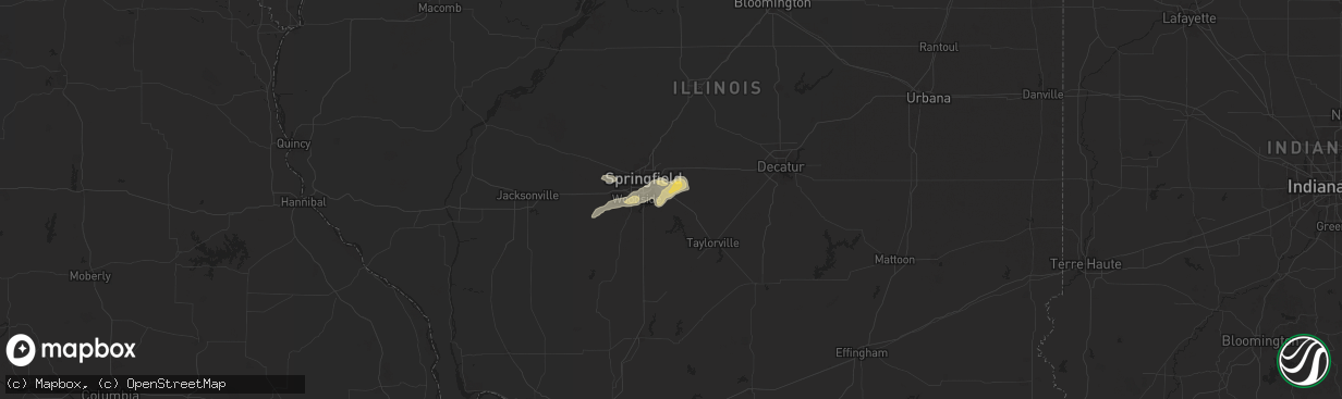 Hail map in Rochester, IL on September 20, 2025