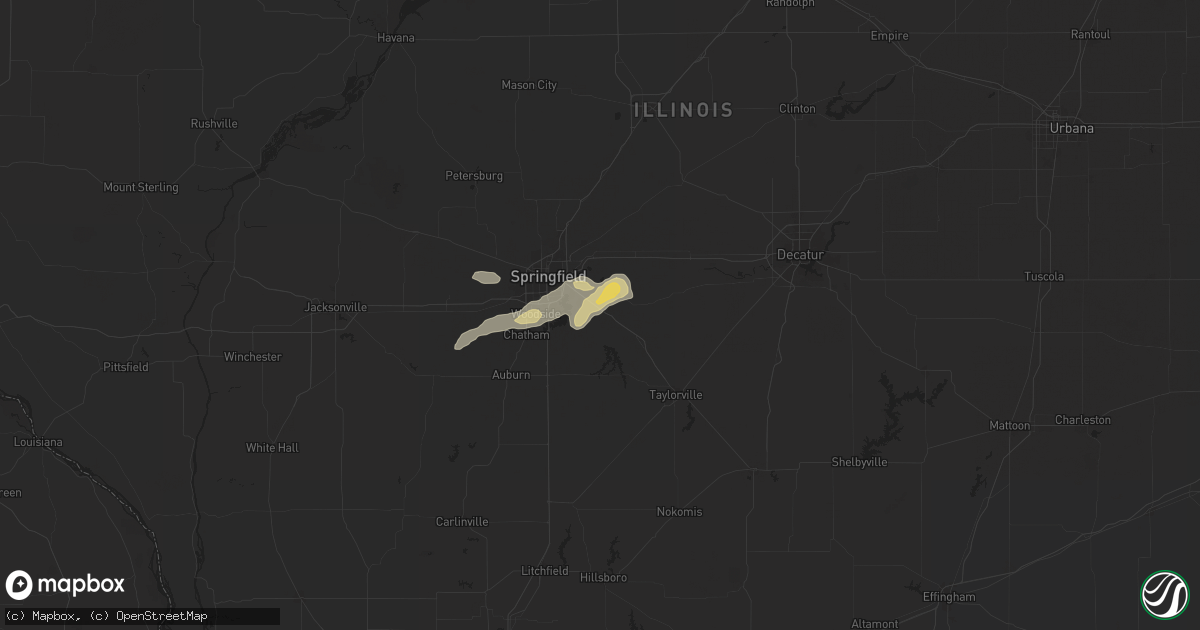 Hail map in Rochester, IL on September 20, 2025