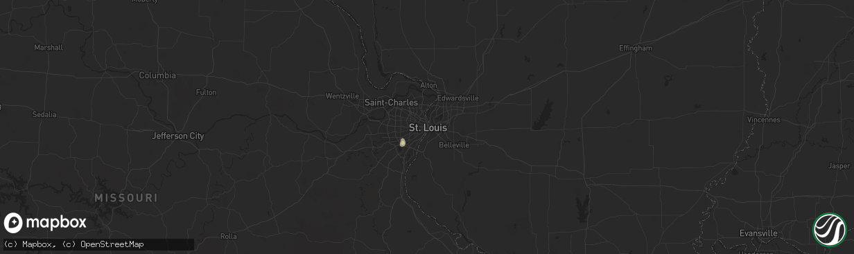 Hail map in Saint Louis, MO on September 20, 2025