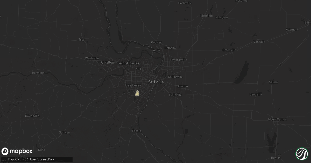 Hail map in Saint Louis, MO on September 20, 2025