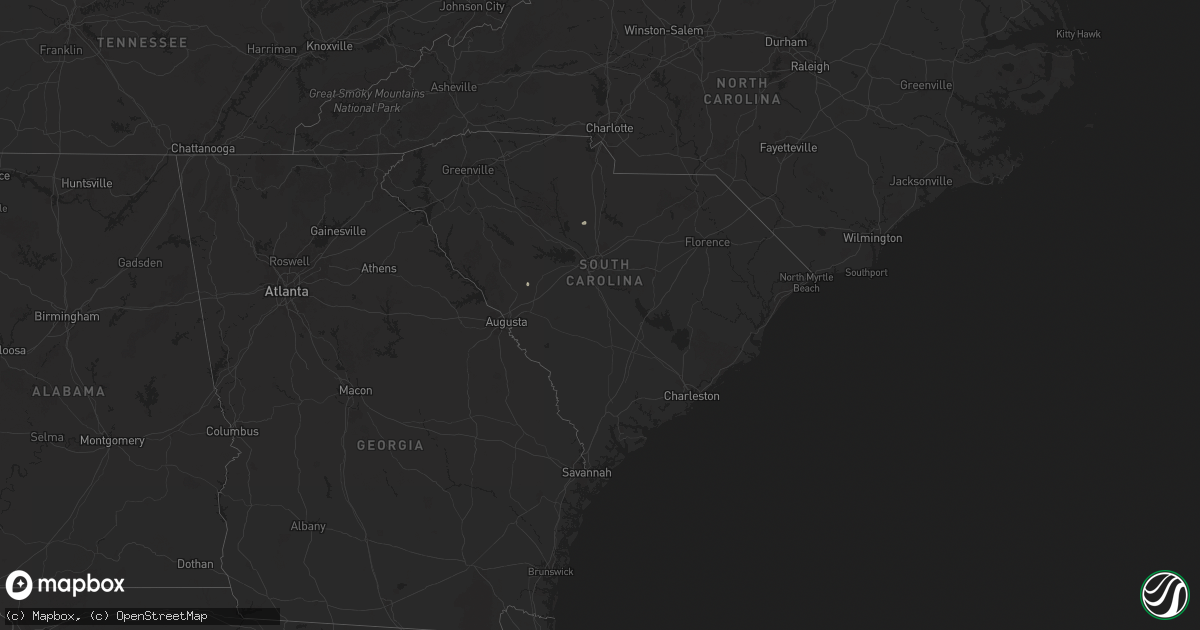 Hail map in South Carolina on September 20, 2025