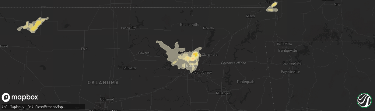 Hail map in Sperry, OK on September 20, 2025