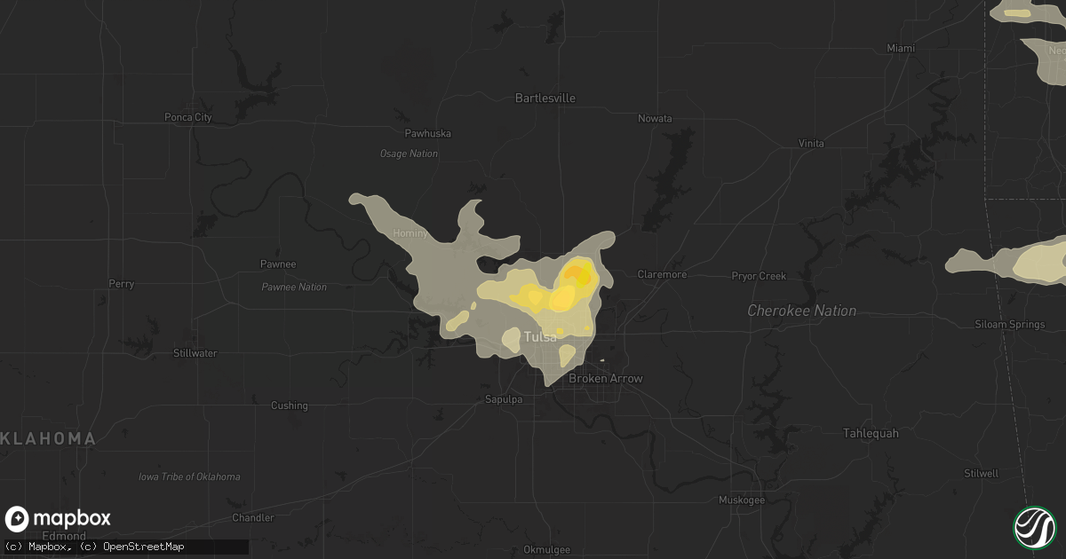 Hail map in Sperry, OK on September 20, 2025