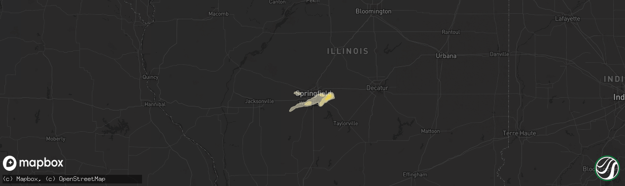 Hail map in Springfield, IL on September 20, 2025