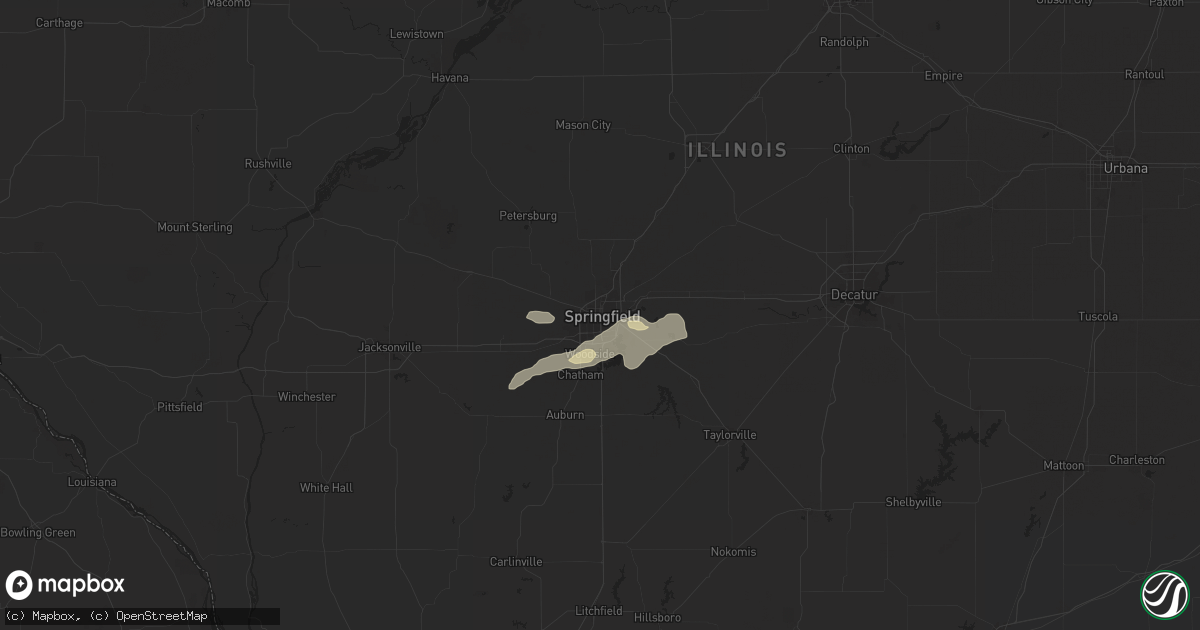 Hail map in Springfield, IL on September 20, 2025