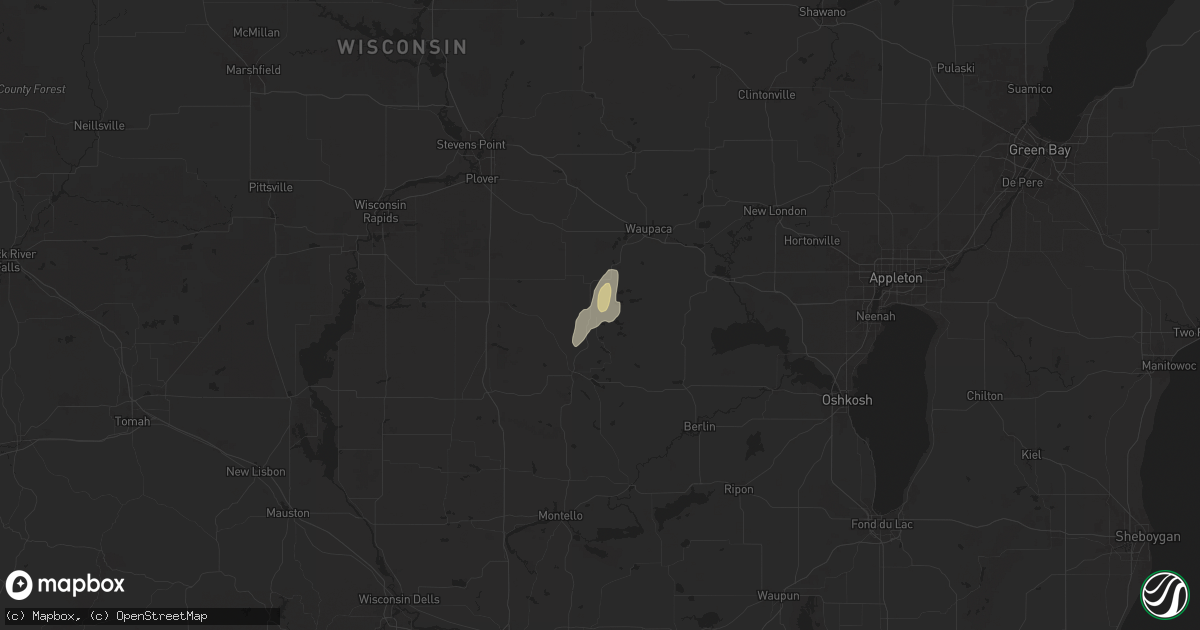 Hail map in Wild Rose, WI on September 20, 2025