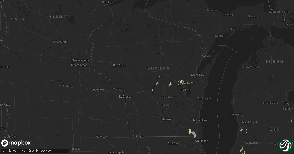 Hail map in Wisconsin on September 20, 2025