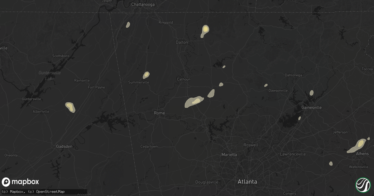 Hail map in Adairsville, GA on September 20, 2026