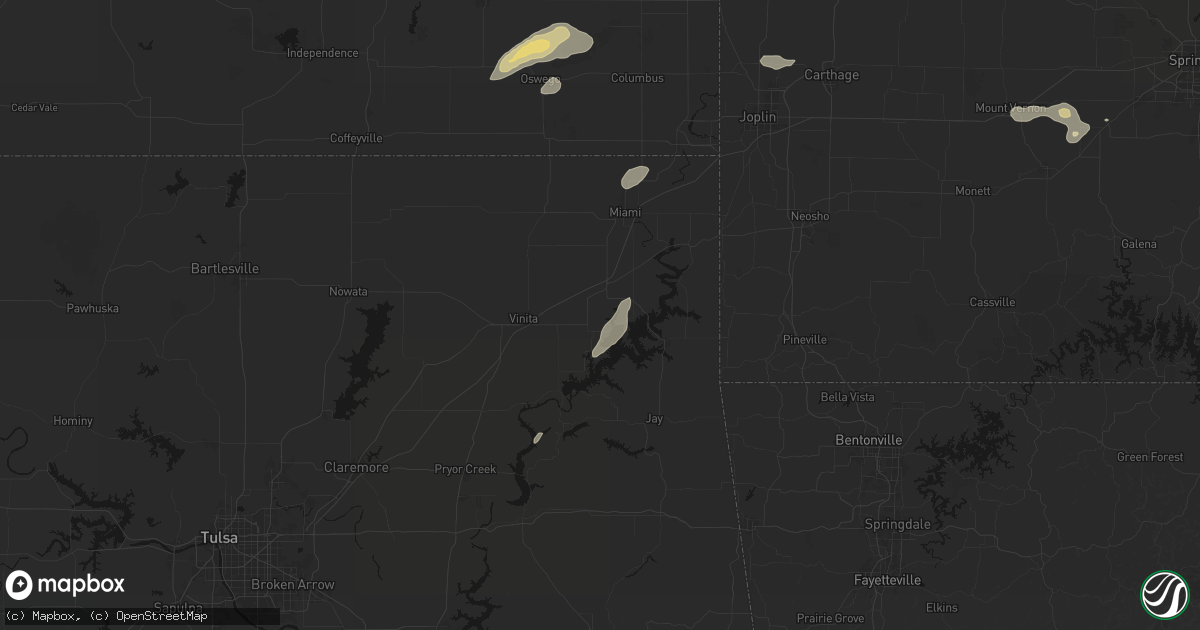 Hail map in Afton, OK on September 20, 2026