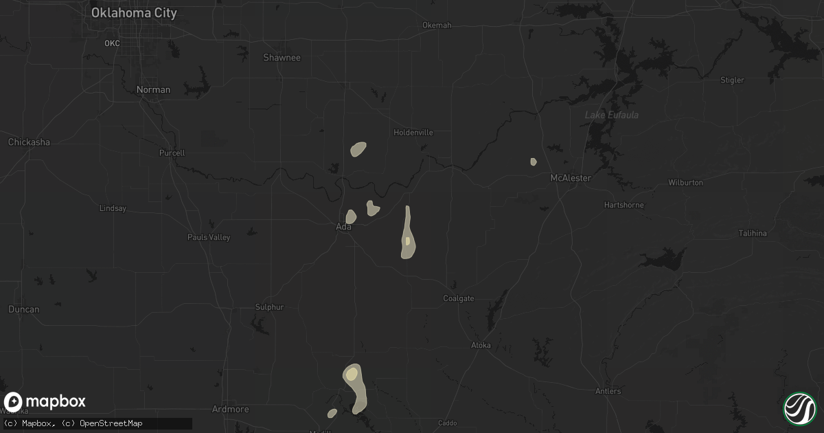 Hail map in Allen, OK on September 20, 2026