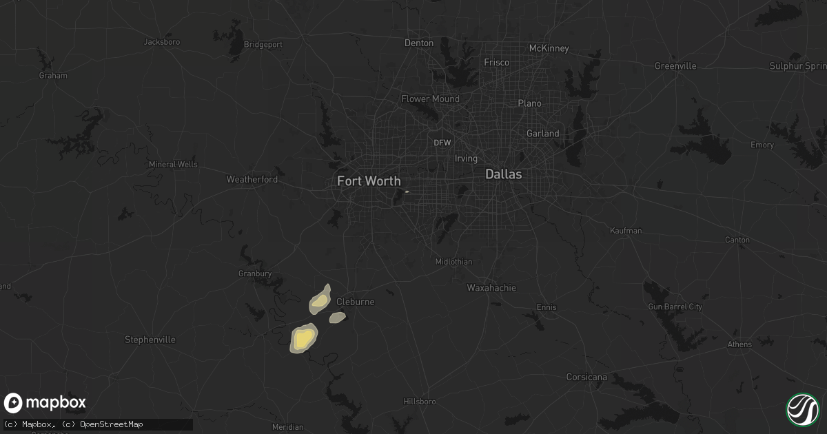 Hail map in Arlington, TX on September 20, 2026